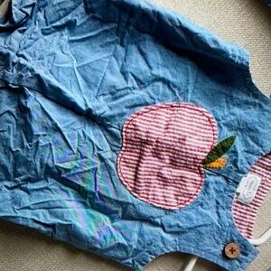 Adorable sleeveless romper apple patch one piece